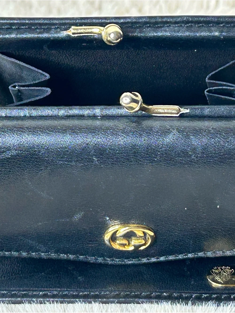 Gucci Black Leather Mini Wallet with Gold Logo and Hardware - Picture 9 of 12